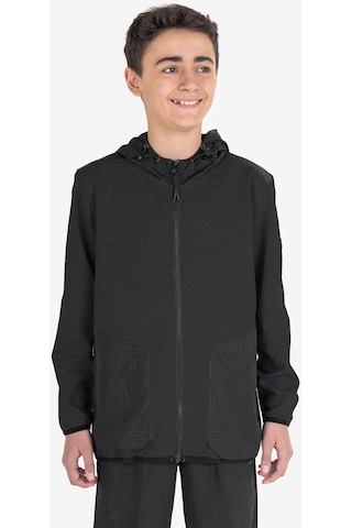 Lescon Siyah Çocuk Fermuarlı Kapüşonlu Sweatshirt 23n-3101