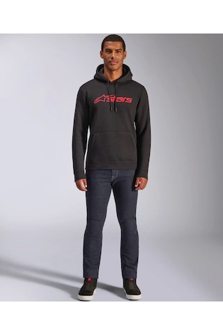 Alpinestars Blaze Hoodie Kapüşonlu Sweatshirt Siyah Kırmızı Çok Renkli