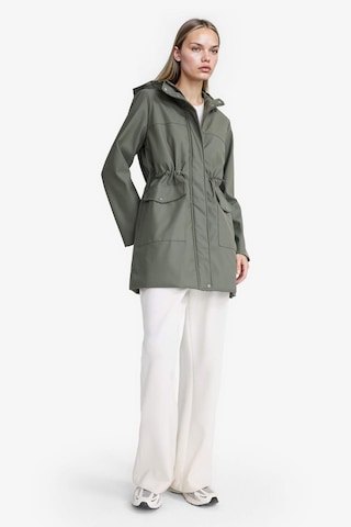 Defacto Regular Fit Kapüşonlu Suni Deri Haki Kadın Yağmurluk&rüzgarlık E8575ax/kh461 Haki
