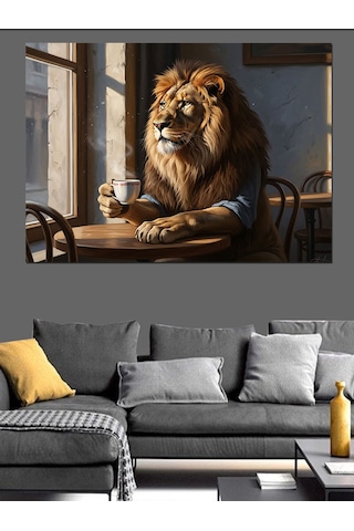 Ahşap Tablo Kahve İçen Bilge Aslan