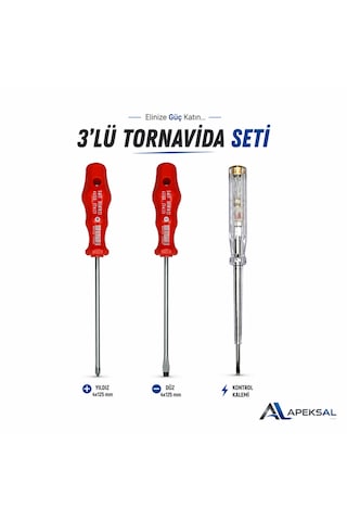 3 Üi Tornavida Seti Cr-v 4x125 Mm Düz Yıldız Kontrol Kalemi Profesyonel El Aleti 3 Üi Tornavida Seti Cr-v 4x125 Mm Düz Yıldız Kontrol Kalemi Profesyonel El Aleti