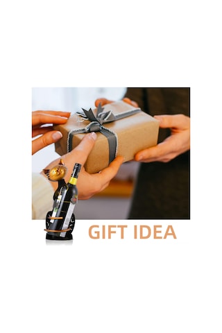 Hangfox Kedi Şekilli Metal Şarap Tutucu - Ev Dekoru Ve Pratik Kullanım - Kireçten Renkli - 11.7x11x33.1 Cm