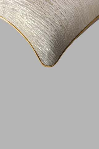 Kırlent Kılıfı Çizgili Desenli Jakarlı Dokuma Kumaş 2'li 45x45 Ve 35x50 Çift Taraflı Biyeli Vizon