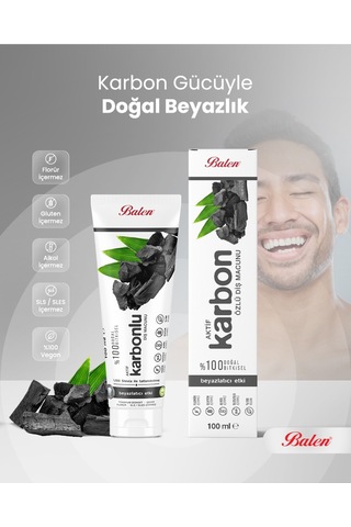 Doğal Aktif Karbon Özlü Diş Macunu 100 Ml Tam Koruma