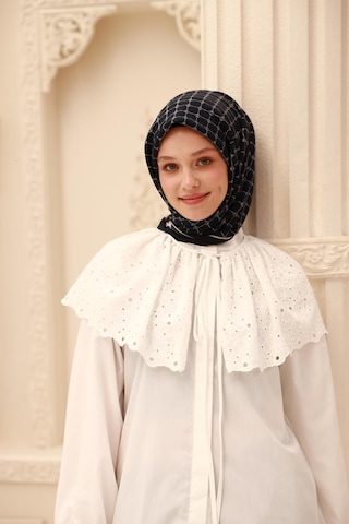 Silk Home Olinda Eşarp 48004-73 Lacivert, Beyaz