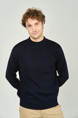 Ateş Triko Erkek Yarım Balıkçı Yaka Yün Kazak 6091024 Lacivert Lacivert