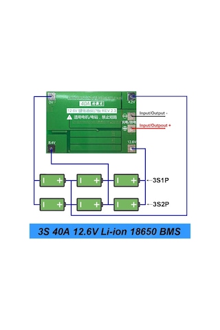 Green-3s 40a Tornavida İçin 12v Li-ıon 18650 Bms Pcm Pil Koruma Kartı Bms