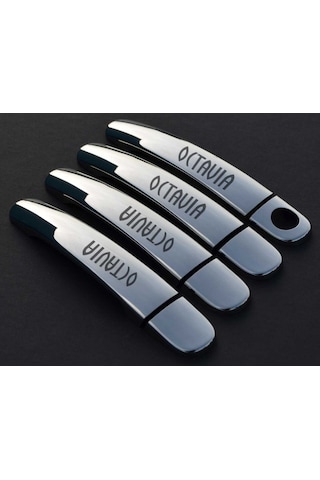 Skoda Octavia A5 Krom Kapı Kolu 2005 Üzeri 4Kapı Paslanmaz Çelik N11.84