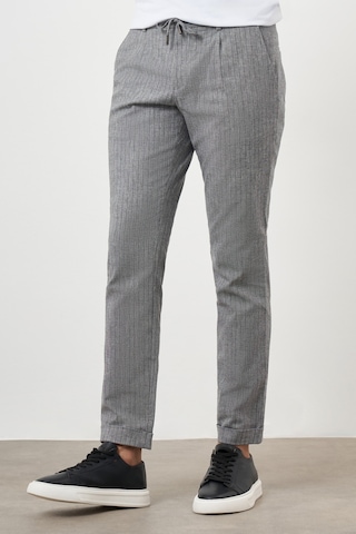 Morven Erkek Siyah Pamuk Keten Trend İpli Jogger Slim Fit Spor Pantolon Siyah
