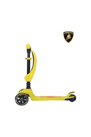 L5-2ın1-y Lamborghını Lisanslı Katlanır Oturaklı Işıklı Scooter Sarı Çok Renkli