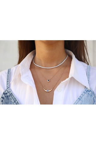 Reis Kuyumculuk T9894 Su Yolu Choker Beyaz Altın Kolye