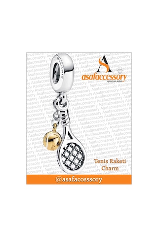 Tenis Raketi Charm Gümüş Kaplama