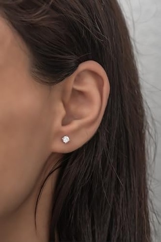 925 Ayar Gümüş Rodyumlu Minimal Kanatlı Kalp Tragus Piercing Küpe Diğer