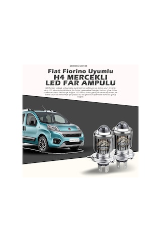 H4 Mercek Led Xenon- Fiat Fiorino Uzun-kısa Çift Renk