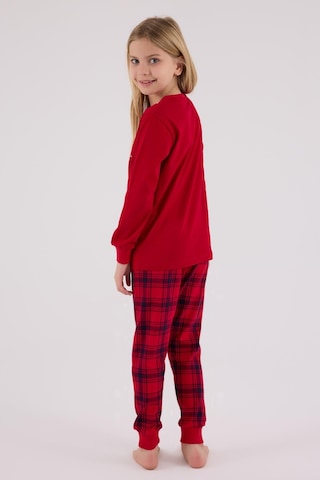 Rolypoly Kız Çocuk Uzun Kol Pijama Takım Kırmızı-1763 Kırmızı