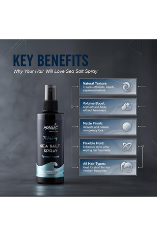 Profesyonel Deniz Tuzu Saç Spreyi 200ml Doğal Dalgalar, Hacim Veren Ve Mat Görünüm Sağlayan Formül Tüm Saç Tipleri İçin, Unisex Sea Salt Spray
