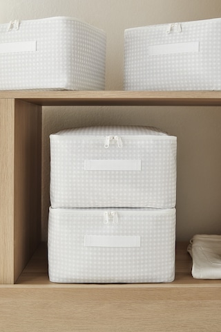 Home Wave 4'lü Küçük Boy Gri Pötikare Hurç Set 30 x 22 x 18 cm