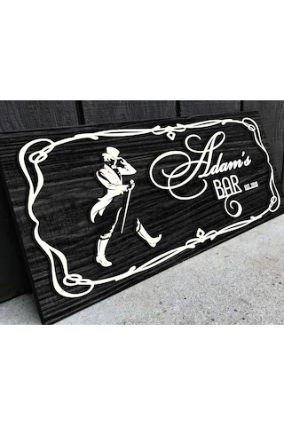 Bk Gift Kişiye Özel Kabartma Tasarım Siyah Ebony Ahşap Bar Tabelası, Home Bar Tabela, Rustik Ev Dekorasyonu, Duvar Dekoru-5