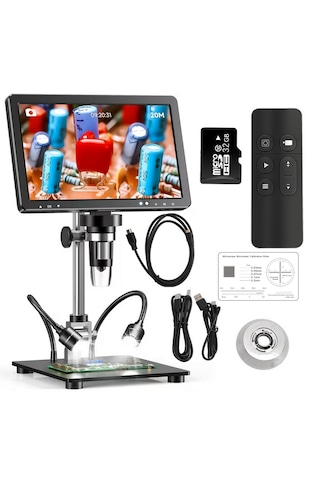 Ece Opto-edu Dijital Mikroskop Tamirci Mikroskobu 10.1" Ips Lcd Hd Ekran Hdmı Ve Usb Bağlantısı 2000x Büyütme 20mp Kamera Şarjlı Tam Set