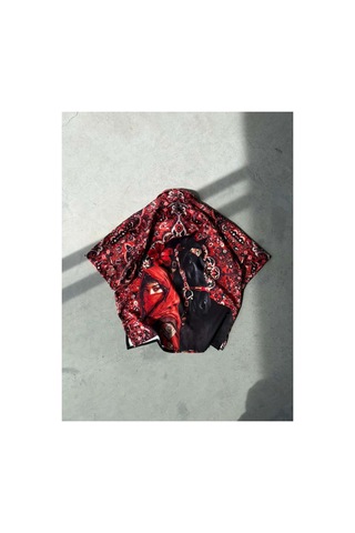 More Black Royal Desenli Dubble Hürrem Kumaş Oversize Gömlek Çok Renkli