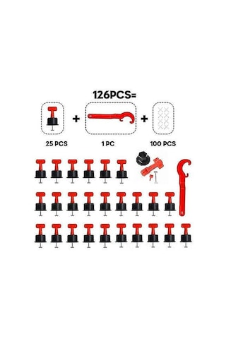Yaleker Profesyonel Kullanım İçin 100 Parça Fayans Düzleştirici Takımı, 500 Adet 2mm Ped İle, Yeniden Kullanılabilir Fayans Kurulum Aracı