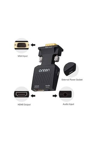 Onten Otn-7557 1080P Hdmi To Vga Ses Çıkışlı Dönüştürücü Kablo