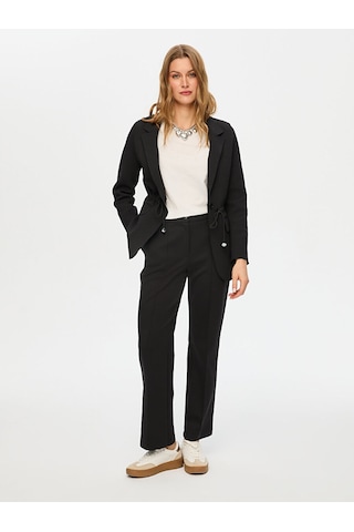 Faik Sönmez Beli Tünelli Astarsız Örme Blazer Ceket S26ckt007 Us26ckt00710 Siyah