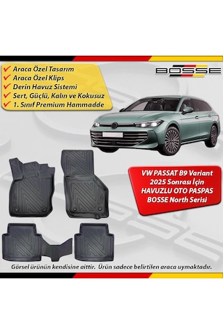 Vw Passat B9 Paspas Araca Özel Variant Stw 2025 Sonrası Derin Havuzlu Bosse North Serisi