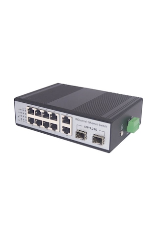 Spacenet 8 Port 10/100/1000+2 Sfp Fiber +2 Uplink Endüstriyel Poe