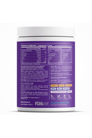 Biomet Wecollagen Tip 1-2-3 Arı Sütü Toz Collagen Kolajen 300 Gr