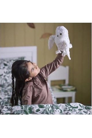 Sumuhome Skogsduva Yumuşak Peluş Oyuncak Baykuş El Kuklası Beyaz Beyaz