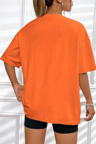 Unisex Brooklyn Baskılı T-shirt Turuncu