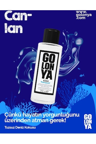 Golonya Tuzsuz Deniz Kokulu Cam Şişe Kolonya 250 ML