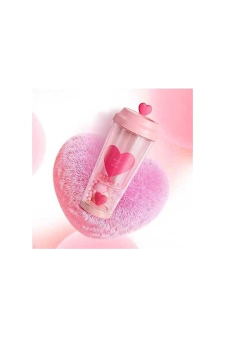 Novahub Kalp Şekilli Taşınabilir Sızdırmaz Bardak, 435ml Çay Şişesi, Pembe, Araba Partisi İçin Aşk Kahve Kupası Pembe