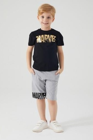 Marvel Erkek Garson Bermuda Takım-Siyah