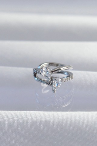 Pirinç Gümüş Renk Zirkon Taşlı Damla Earcuff Küpe 5886 Çok Renkli