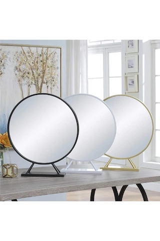 Metal Dekoratif Masa Üstü Aynası Siyah