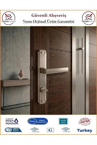Grossavm Lama Aynalı Wc Banyo Kapı Kolu - Nikel Saten - Wc Sağ
