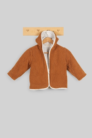 Luckka Heritage Puffy Astarlı Peluş Bebek Çocuk Ceket - Kopüşonlu Peluş Mont - Ztpufceket Kahverengi
