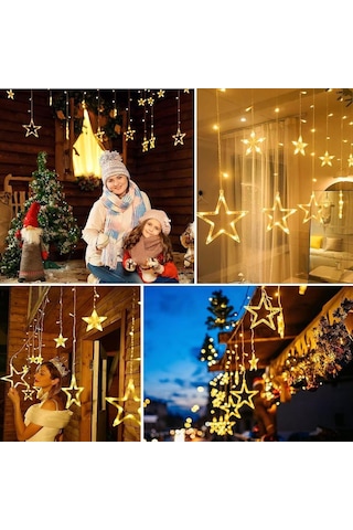 138 Led Sarı Yılbaşı Yıldızlı Işık Usb'li 3 Metre