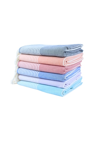 HAZAL 14 Çizgi Desenli Peştemal %100 Pamuk