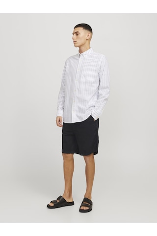 Jack & Jones Erkek Keten Karışımlı Şort - Jaiden - 12274968 Black