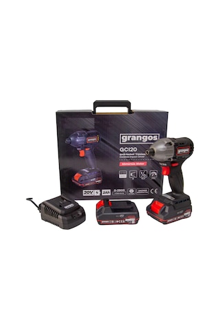 Grangos GCI20-T2 20V 2 Ah Çift Akülü Torklu Kömürsüz Darbeli Vidalama 1/4 F Hex 240 Nm
