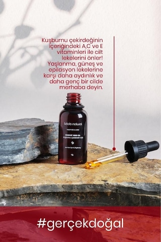 Bade Natural Aydınlatıcı ve Leke Karşıtı Kuşburnu Çekirdeği Yağı 30 ML