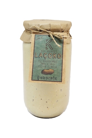 Laçoko Şekersiz Katkısız Glutensiz Vegan Doğal Az Kavrulmuş Çiğ Parçacıklı Extra Crunchy Fıstık Ezmesi 1 KG