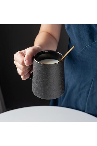 Seramik Kupa Tumblers Çay Tumbler Bardak Kahve Süt Kupalar Yenilik Büyük Vintage Ev Siyah Kupası Kupalar Siyah