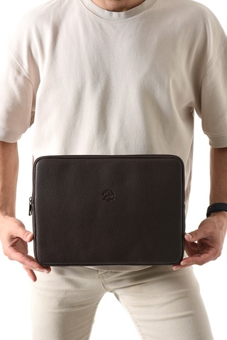 Westpolo Vegan Deri Unisex Laptop, Evrak Çantası - 6077 Kahverengi