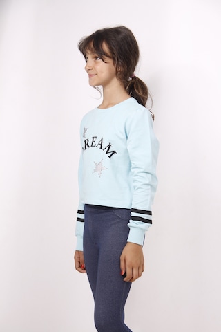 Toontoy Kız Çocuk Yıldızlı Dream Baskılı Sweatshirt Su Yeşili