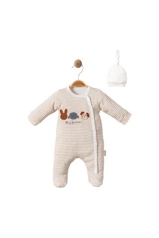 Celira Kahve 3 Ay,6 Ay,9 Ay, Erkek Kız Bebek Tulum Kahverengi