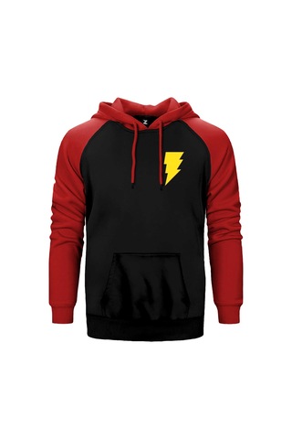 Black Adam Yellow Logo Gri Renk Reglan Kol Sweatshirt / Hoodie